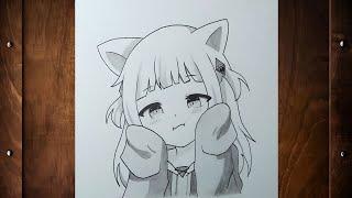 Easy to draw anime girl | easy to draw anime girl step by step | cute anime girl drawing