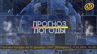 Прогноз погоды на 12 декабря (ОНТ [Беларусь], 11.12.2023, 16:20)