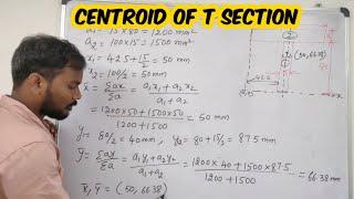 Centroid of T Section | Centroid for T Section | Engineering Mechanics | Strength of Materials