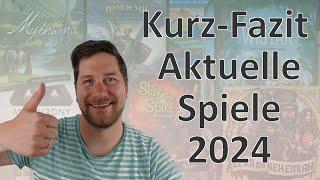 Kurz-Fazit zu meinen neuen Brettspielen 2024