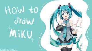 How to draw Hatsune Miku pt. 1 // aesthetic anime drawing