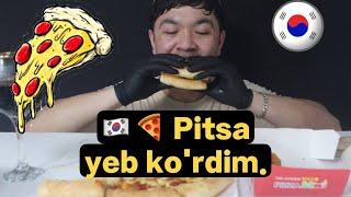 Uzbekcha Mukbang |  Pitsa yeb ko’rdim. O’ta go’zal