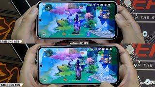 Samsung Galaxy A55 vs Samsung Galaxy A35 Genshin Impact FPS Gaming Test