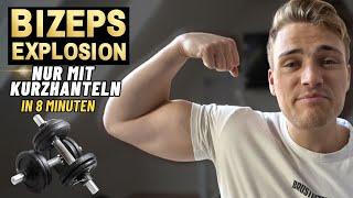 8 Minuten Bizeps Workout NUR mit Kurzhanteln! (Sehr Effektiv)