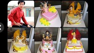 5 Simple Cake Designs.How To make Birthday Cake.by sin phykun.