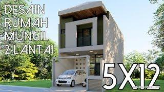 Desain Rumah Mungil 2 lantai - 5x12m [kode 143B]