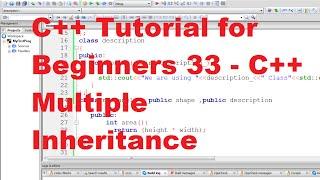 C++ Tutorial for Beginners 33 - C++ Multiple Inheritance