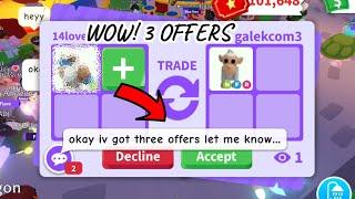 WOW  THEY GAVE ME 3 BEST OFFERS  FOR VERY EXOTIC NEON PET  TOUGH CHOICE  Adopt Me - Roblox