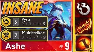 ASHE INSANE CARRY! 7 Multistriker + 5 Pyro Comp with 3-Star Jax and Ashe  (TFT Set 12 Hyper Roll)