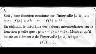 Limites et Continuité | Théorème des valeurs intermédiaires | Solution Exercice 3 | 2 BAC SVT et PC