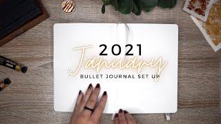 2021 January Bullet Journal Set Up | Plan with Me using Arteza Gouache | Art meets Minimal