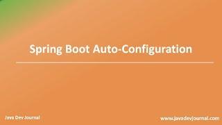 Spring Boot Auto Configuration