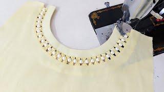 सबसे खूबसूरत और नया Neck Design बनाना सीखें | Beautiful Neck Design with Pearls