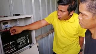 RUMAH KEBUN SOLAR tenaga ganti generator untuk lampu, kipas, cas telefon, pam air dan pagar elektrik