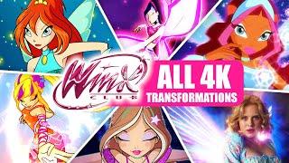 ALL WINX TRANSFORMATIONS UP TO NETFLIX - SEASON 2 | 4K REMASTERED | WINX CLUB - BEST QUALITY