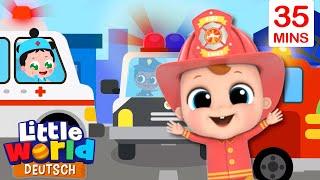 Retter in der Not! | Feuerwehr, Polizei, Krankenwagen | Little World Deutsch - Kinderlieder