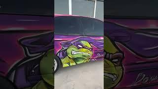 NINJA TURTLES PAINTING HONDA CIVIC #ninjaturtles #art #sketch #cartoon #painting #car