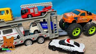 Diecast Cars Carried by Transportation Vehicle ! Car Carrier Truck Stories【Kuma's Bear Kids】