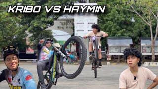 SERU!!! KRIBO VS HAYMIN Adu Ngangkat Sepeda