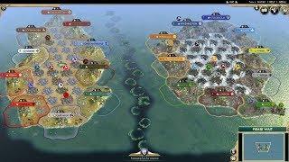 Civ 5 AI Only Timelapse: Hello from the Other Side, 20 Civs on Two Continents