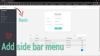 Create side bar menu left in Laravel Basic