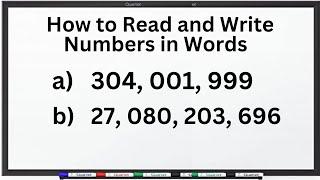 How to Read and Write Numbers in Words - with Teacher Mathrix