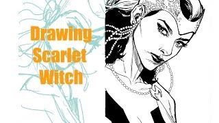 Drawing Scarlet Witch (x-men/avengers)  | with commentary and annotations