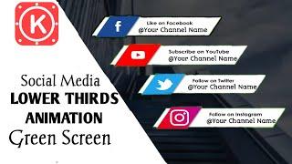 Trending  Social Media Lower Thirds Green Screen Animation | Facebook Instagram YouTube Twitter