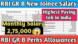 RBI Grade B Latest Salary Slip | RBI Grade B latest Salary Perks And Allowances