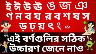 ই ঈ উ ঊ ঙ জ ঞ ণ ন ব য র ব শ ষ স ড় ঢ় য় ৎ ং ঁ এই বর্ণগুলির সঠিক উচ্চারণ জেনে নাও।।