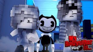 MY BABYSITTER IS...BENDY!! w/Little Carly and Little Kelly (Minecraft Roleplay).