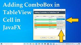 Adding ComboBox in TableView cell in JavaFX | JavaFX Tutorial