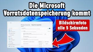 Microsoft totale Überwachung mit neuer RECALL-Funktion - Bildschirmfoto alle 5 Sekunden