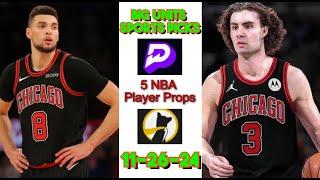 (5-0 Sweep) NBA Player Props Today! 11-26-24 Tuesday! #nba #parlays #prizepicks #sports #draftkings