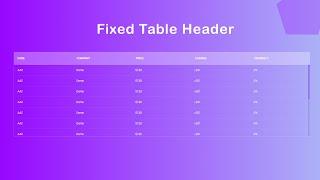 Table Header Fixed Using HTML & CSS Only | How To Fix Table Header