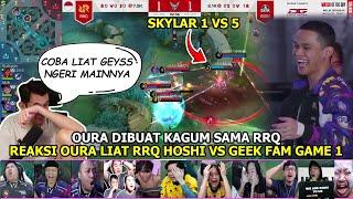 REAKSI OURA MAS EKO LIAT RRQ VS GEEK GAME 1 REACTION STREAMER GEEK FAM vs RRQ HOSHI #MPLIDS14