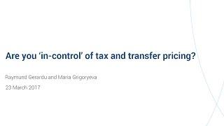 TPA Global Top-10 Solutions: "Are You 'In-Control' of Tax and Transfer Pricing?"