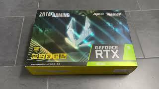 ZOTAC RTX 3080 AMP HOLOBLACK UNBOX ETHEREUM HASHRATE TEST VRAM TEMP NO LHR CRYPTO MINING BITCOIN