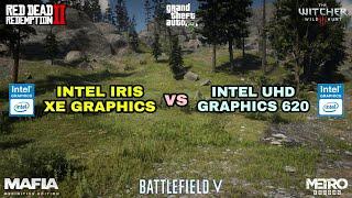 (i5 1135G7) Intel Iris Xe Graphics vs (i5 8250U) Intel UHD Graphics 620 Gaming Test ! 2020