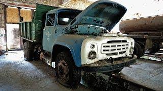 Russian ZIL-130 trucks left in abandoned workshops