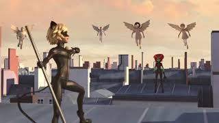 Cat Noir comes to, unexpectedly, fighting evil with his lady!