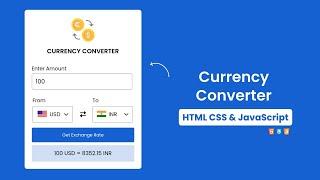 Currency Converter using HTML CSS & Javascript | Currency Converter using Javascript | CodeWithHarsh