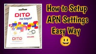 DITO SIM APN Settings || Easy Way  #ditotelecommunity #ditotelecom