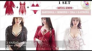 PAKAIAN SEKSI BABYDOLL KIMONO SET BAJU TIDUR SEKSI PREMIUM