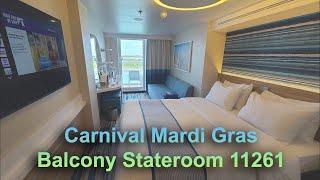 Cabin 11261 Balcony stateroom tour deck 11 - Carnival Mardi Gras cruise