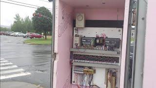 Open Traffic Signal Cabinet in Thetford Mines. PLC Controller???