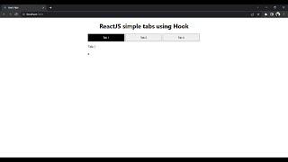 ReactJs simple Tabs using Hook