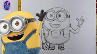 How to Draw BOB THE MINION (a Minions Movie tutorial) - @dramaticparrot