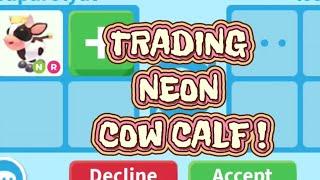 NEON COW CALF TRADING VALUES IN ADOPT ME! #neoncowcalf #adoptmetrade