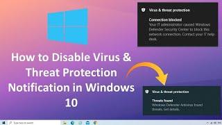 How to Disable Virus & Threat Protection Notification on Windows 10 Defender Security Notifications